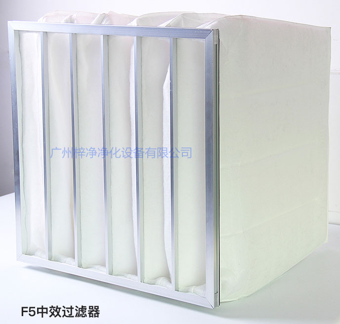 F5級袋式中效過濾器主要用于商業(yè)大樓、劇院、車站。